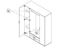Kleiderschrank >Cilli< in Anthrazit - 159,3x196,3x53,5cm (BxHxT)