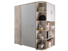 Kleiderschrank >Lasmos< begehbar, in Sandeiche/weiß - 146x198x133cm (BxHxT)