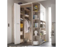 Kleiderschrank >Lasmos< begehbar in Sandeiche/weiß - 146x198x133cm (BxHxT)