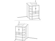 Kleiderschrank >Lasmos< begehbar in Sandeiche/weiß - 146x198x133cm (BxHxT)