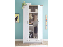 Kleiderschrank >Lebbie< in Pinie-Weiß;Trüffel - 106x201x55cm (BxHxT)