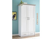 Kleiderschrank >Lebbie< in Pinie-Weiß;Trüffel - 106x201x55cm (BxHxT)