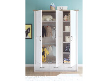 Kleiderschrank >Lebbie< in Pinie-Weiß;Trüffel - 148x201x62cm (BxHxT)