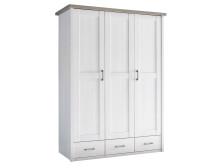 Kleiderschrank >Lebbie< in Pinie-Weiß;Trüffel - 148x201x62cm (BxHxT)