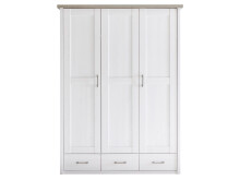 Kleiderschrank >Lebbie< in Pinie-Weiß;Trüffel - 148x201x62cm (BxHxT)