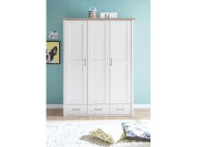 Kleiderschrank >Lebbie< in Pinie-Weiß;Trüffel - 148x201x62cm (BxHxT)