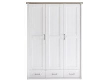 Kleiderschrank >Lebbie< in Pinie-Weiß;Trüffel - 148x201x62cm (BxHxT)