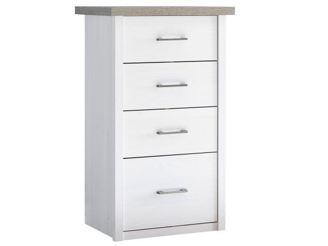 Kommode >Lebbie< in Pinie Weiß - 60x101x43cm (BxHxT)