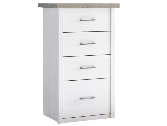 Kommode >Lebbie< in Pinie Weiß - 60x101x43cm (BxHxT)