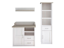 Babymöbel-Set >Lebbie< (3-teilig) in Pinie Weiß