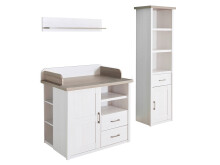 Babymöbel-Set >Lebbie< (3-teilig) in Pinie Weiß