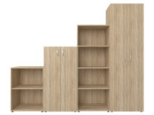 Büro-Set >Trio< in Sonoma-Eiche - 228x186,5x34,5cm (BxHxT)