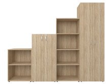 Büro-Set >Trio< in Sonoma-Eiche - 228x186,5x34,5cm (BxHxT)