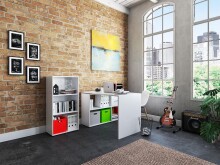 Büro-Set >Trio< in Weiß - 121x76x33cm (BxHxT)