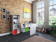 Büro-Set >Trio< in Weiß - 121x76x33cm (BxHxT)