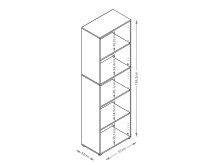Büro-Set >Trio< in Weiß - 171x186.5x34.5cm (BxHxT)