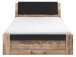 Bettgestell >Maila< in Old Style hell - 146,4x93,2x217,1cm (BxHxT)