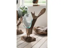 Deko-Glas >Tacipi< in Teak aus Glas - 45x50x45cm...
