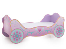 Kinderbett >Saphira< in Rosa aus MDF Glanz lackiert...