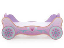 Kinderbett >Saphira< in Rosa aus MDF Glanz lackiert - 94x90x213,4cm (BxHxT)
