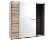 Schwebetürenschrank >Renfrew< in Old Style hell - 215x210x63cm (BxHxT)