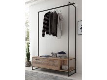 Kompaktgarderobe >Renfrew< in Old Style hell aus Metall - 137x186x50cm (BxHxT)