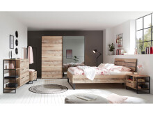 Kompaktgarderobe >Renfrew< in Old Style hell aus Metall - 76x154x50cm (BxHxT)