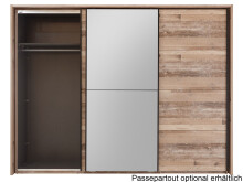 Schwebetürenschrank >Renfrew< in Old Style hell - 270x210x63cm (BxHxT)