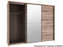 Schwebetürenschrank >Renfrew< in Old Style hell - 270x210x63cm (BxHxT)