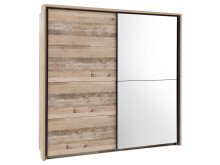 Schwebetürenschrank >Renfrew< in Old Style hell - 225x215x63cm (BxHxT)