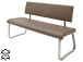 Sitzbank >Muvo III< in Edelstahl/gebürstet aus Rindsleder - 155x86x59cm (BxHxT)