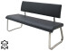 Sitzbank >Muvo III< in Edelstahl/gebürstet aus Rindsleder - 155x86x59cm (BxHxT)