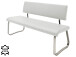 Sitzbank >Muvo III< in Edelstahl/gebürstet aus Rindsleder - 155x86x59cm (BxHxT)