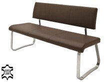 Sitzbank >Muvo III< in Braun aus Rindsleder - 155x86x59cm (BxHxT)