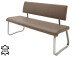 Sitzbank >Muvo III< in Cappuccino aus Rindsleder - 155x86x59cm (BxHxT)