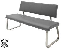 Sitzbank >Muvo III< in grau aus Rindsleder -...