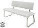 Sitzbank >Muvo III< in Weiß aus Rindsleder - 155x86x59cm (BxHxT)