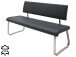 Sitzbank >Muvo IV< in Schwarz aus Rindsleder - 175x86x59cm (BxHxT)