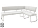 Eckbank >Muvo I< in Edelstahl/gebürstet aus Rindsleder - 200x86x60cm (BxHxT)
