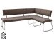 Eckbank >Muvo I< in Edelstahl/gebürstet aus Rindsleder - 200x86x60cm (BxHxT)
