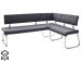 Eckbank >Muvo I< in Edelstahl/gebürstet aus Rindsleder - 200x86x60cm (BxHxT)