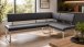 Eckbank >Muvo I< in Schwarz aus Rindsleder - 200x86x60cm (BxHxT)
