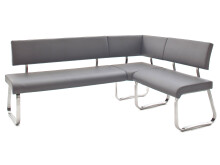 Eckbank >Muvo II< in Edelstahl/gebürstet aus Polyurethan - 200x86x60cm (BxHxT)