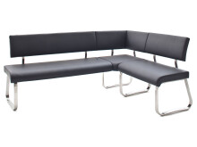Eckbank >Muvo II< in Edelstahl/gebürstet aus Polyurethan - 200x86x60cm (BxHxT)