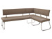 Eckbank >Muvo II< in Edelstahl/gebürstet aus Polyurethan - 200x86x60cm (BxHxT)