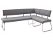 Eckbank >Muvo II< in Edelstahl/gebürstet aus Polyurethan - 200x86x60cm (BxHxT)