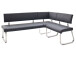 Eckbank >Muvo II< in Edelstahl/gebürstet aus Polyurethan - 200x86x60cm (BxHxT)