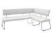 Eckbank >Muvo II< in Edelstahl/gebürstet aus Polyurethan - 200x86x60cm (BxHxT)