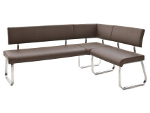 Eckbank >Muvo II< in Braun aus Polyurethan - 200x86x60cm (BxHxT)