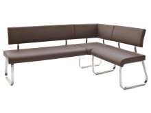 Eckbank >Muvo II< in Braun aus Polyurethan - 200x86x60cm (BxHxT)